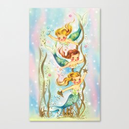 Mermaids Pastel Sparkles Canvas Print