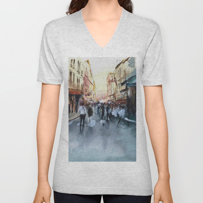 PARIS Street - Painting V Neck T Shirt
