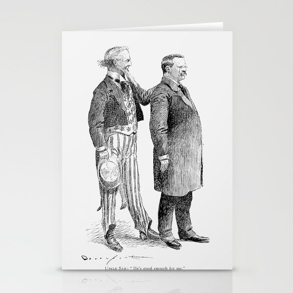 Uncle Sam and Theodore Roosevelt - He's Good Enough For Me - 1904 Stationery Cards