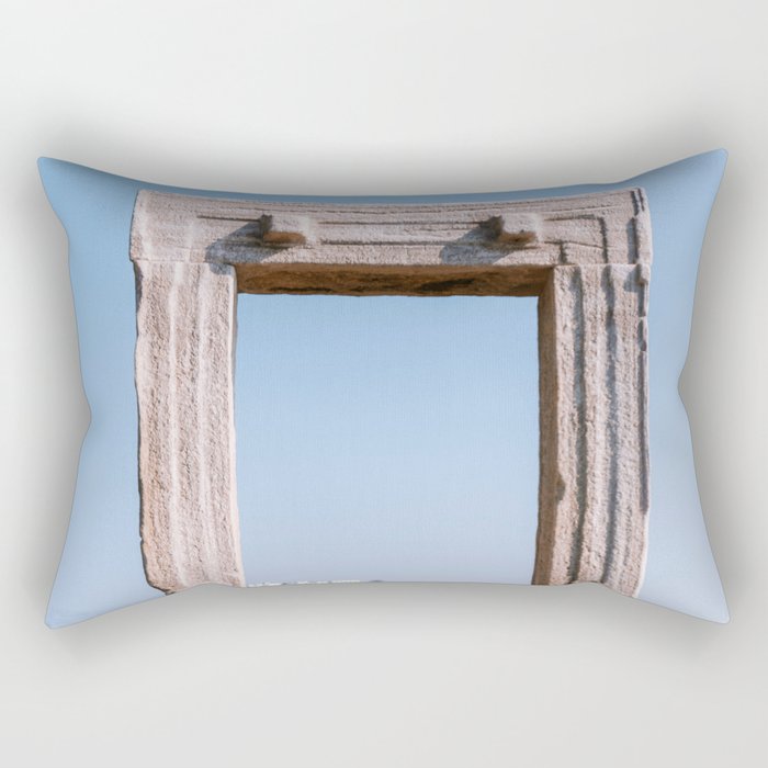 Ancient Ruin on the Greek Island of Naxos | Vibrant & Authentic Travel Photography Fine Art  Rectangular Pillow