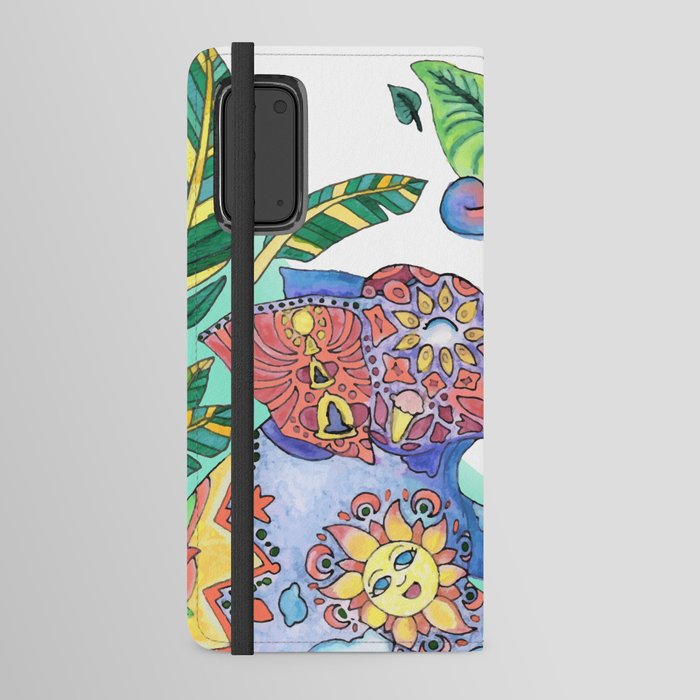 The Happy Elephant - Turquoise Android Wallet Case