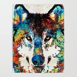 Wolf Art Print - Hungry - By Sharon Cummings Poster