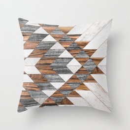 Urban Tribal Pattern No.12 - Aztec - Wood Throw Pillow