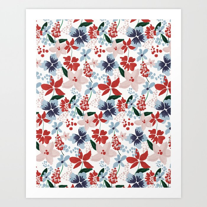 Watercolor Hawaiian Floral Art Print