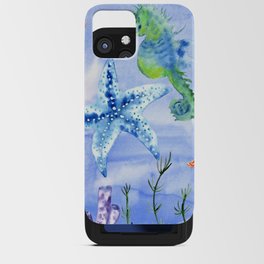 Seahorses And Starfish With Corals iPhone Card Case