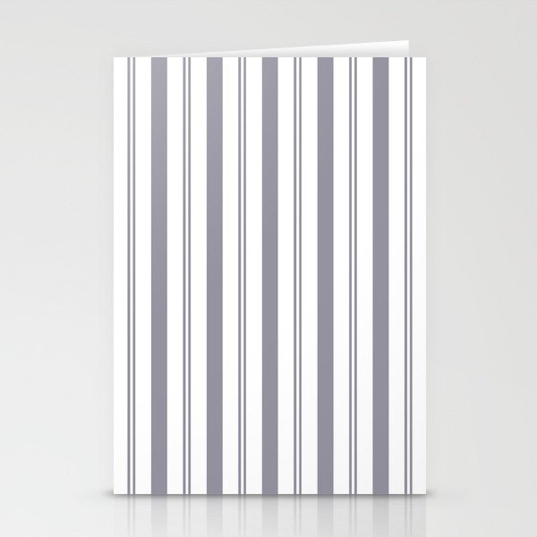 Pantone Lilac Gray & White Wide & Narrow Vertical Lines Stripe Pattern Stationery Cards