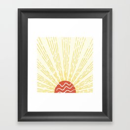 Sun Rays Retro art  Framed Art Print