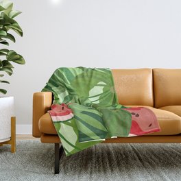 Watermelon - Colorful Summer Vibe Fruity Art Design Throw Blanket