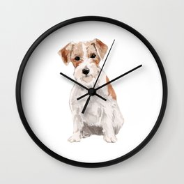 Wired-Haired Jack Russel Terrier watercolors illustration Wall Clock | Graphicdesign, Watercolor, Jackrusselterrie, Wiredhaired, Digital, Watercolors 