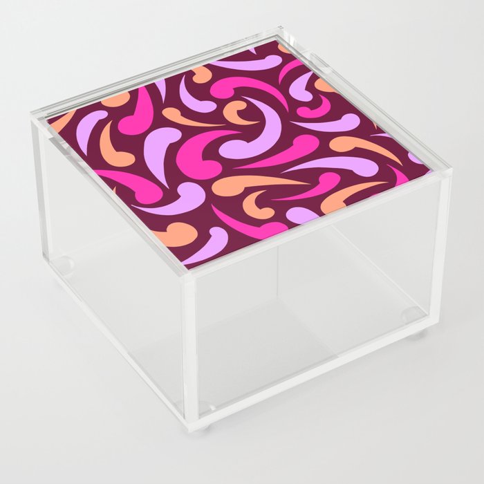 Raspberry Abstract Swirls Acrylic Box