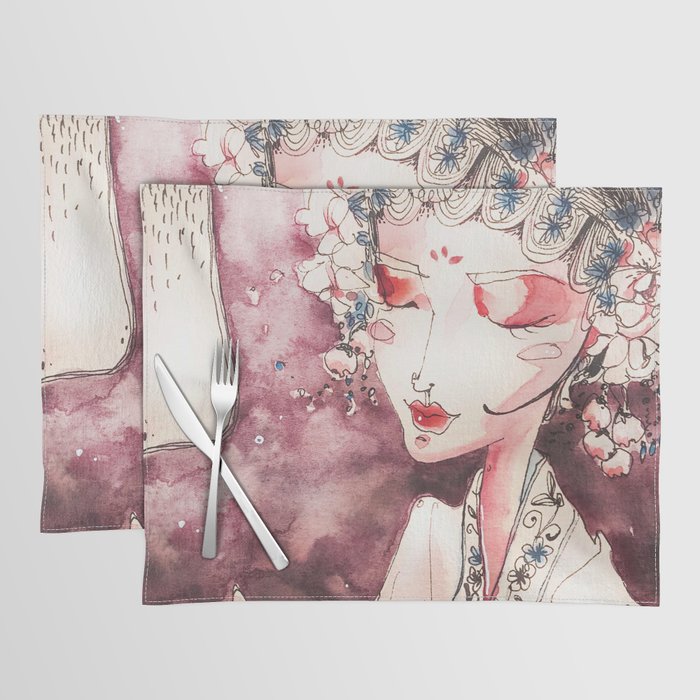 Chinese Beauty in Peking Opera Outfit Placemat