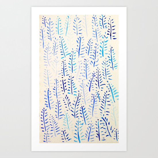 Blue Fern Art Print