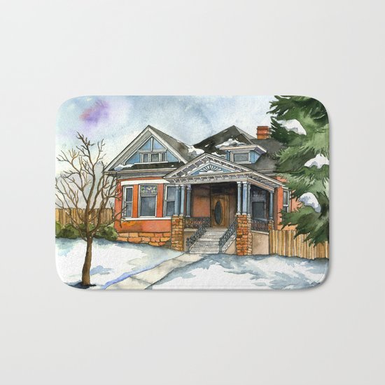 Vintage Winter Bath Mat