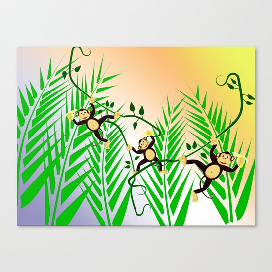 Funny Monkeys Canvas Print