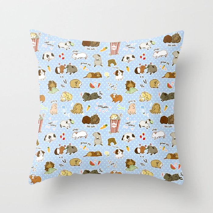 Guinea Pig Party! - Cavy Cuddles and Rodent Romance Throw Pillow