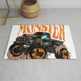 Monster Truck Rug | Vehicle, Transit, Transportation, Graphicdesign, Trucking, Asphalt, Road, Truck, Car, Van 