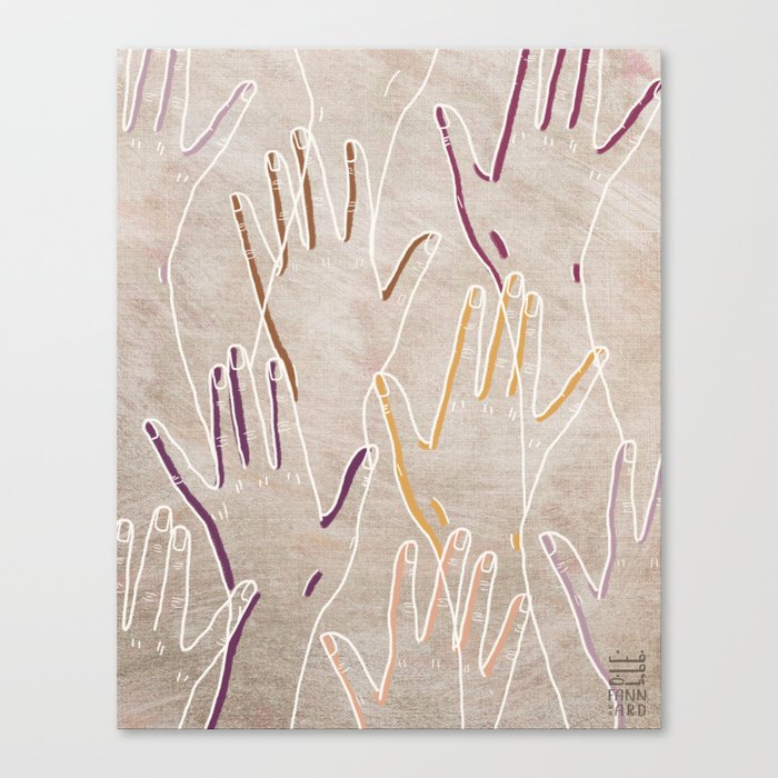 Waving Hands - Summer Beige Canvas Print