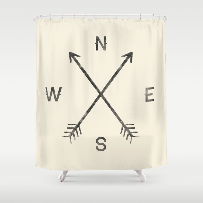 Compass (Natural) Shower Curtain