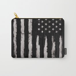 White Grunge American flag Carry-All Pouch