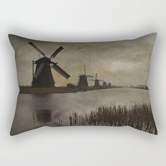 Windmills at Kinderdijk Holland Rectangular Pillow