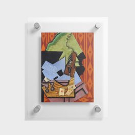 juan gris paintings Violin and Playing Cards on a Table (1913) Floating Acrylic Print