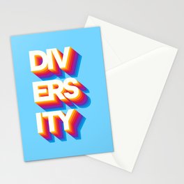 Diversity Retro Rainbow Stationery Cards