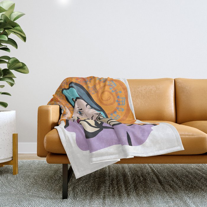 Joni Mitchell portrait Throw Blanket