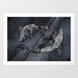 Undying Orcas - Midnight Art Print