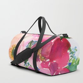 5 pink peonies in watercolor Duffle Bag