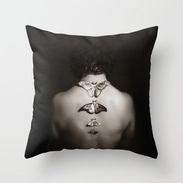 Butterfly Back in Black and White Throw Pillow