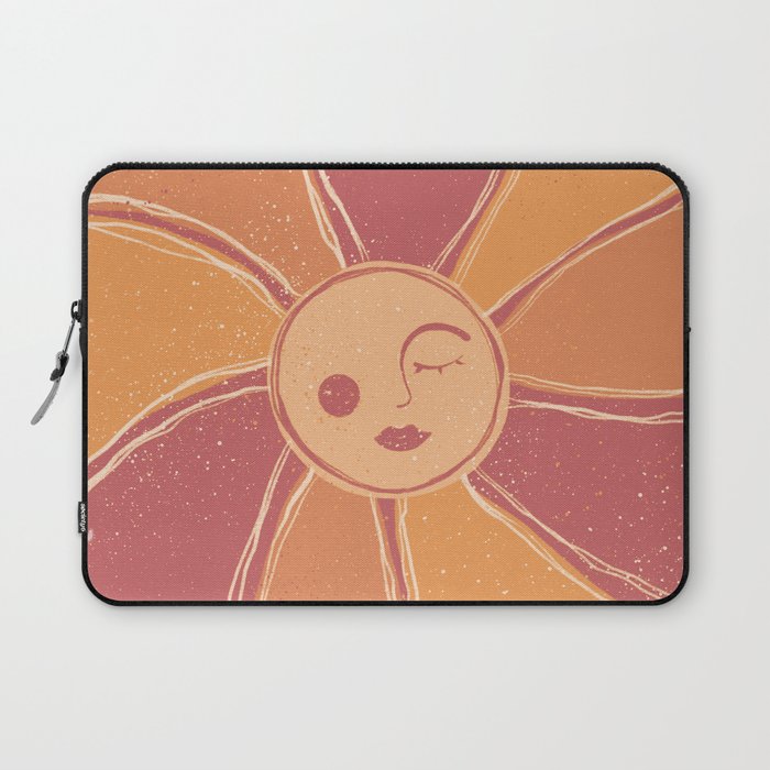 Retro Orange Mystic Sun Laptop Sleeve