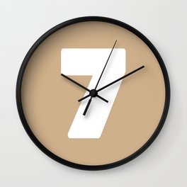 7 (White & Tan Number) Wall Clock