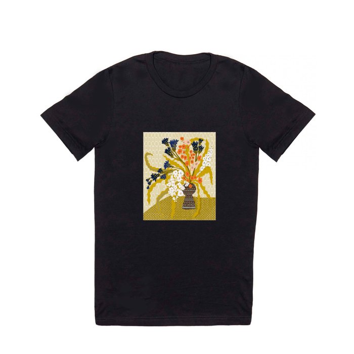 Matisse Flower Vase modern Illustration mustard yellow T Shirt