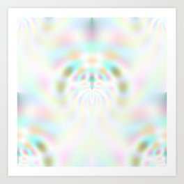 "Melodic Dimensions" - Bright Rainbow Light Optical Illusion White Background Pastel Color Pattern Artwork Digital Art Original  Art Print