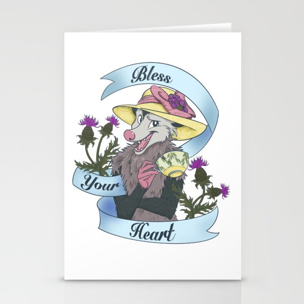 Bless Your Heart Opossum  Stationery Cards