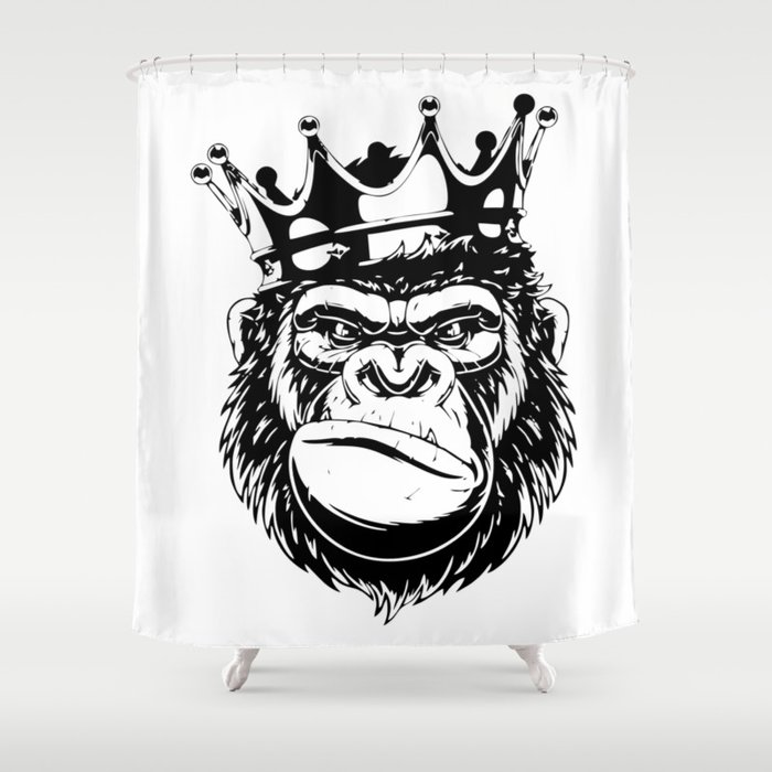 Gorilla, king kong, Big and Tall King Size Gorilla Face Shower Curtain