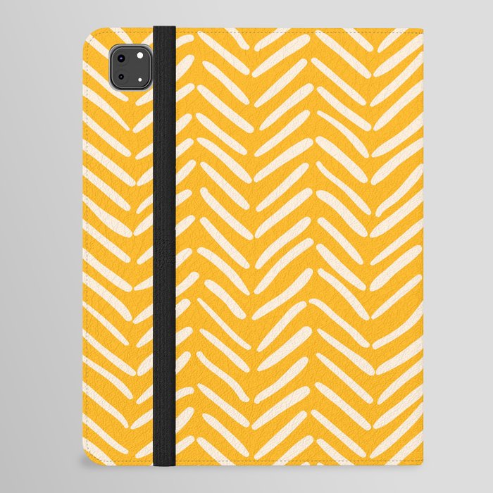 Arrow Lines Pattern in Mustard Yellow shades 1 iPad Folio Case