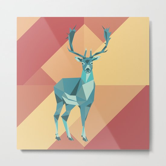 Origami Deer Metal Print