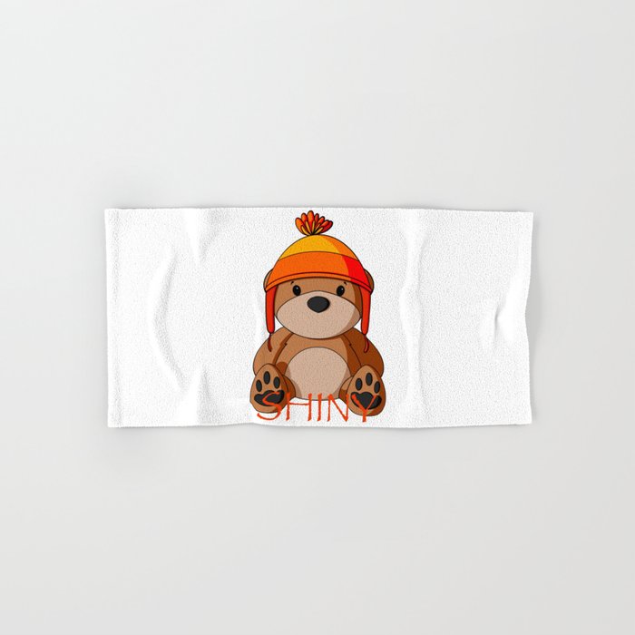 Shiny Teddy Bear Hand & Bath Towel