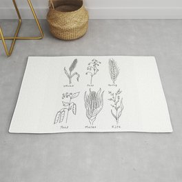 Grains and Cereal Plants Study Design Rug