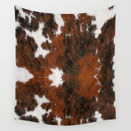 Rustic Cowhide Fur Brushstrokes Southwestern Rug Wall Tapestry