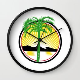 Royal Palm Beach Sea Mountain Retro Wall Clock