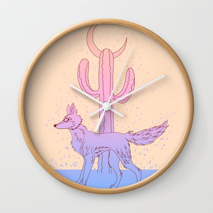 Coyote Desert Wall Clock