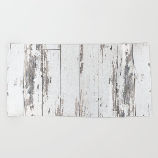 White Wood Beach Towel