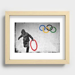 Banksy Olympic Rings Recessed Framed Print