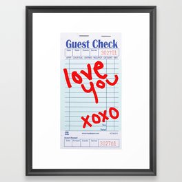 Love You XOXO Guest Check Framed Art Print