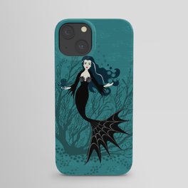 Vampire Mermaid on Aqua iPhone Case