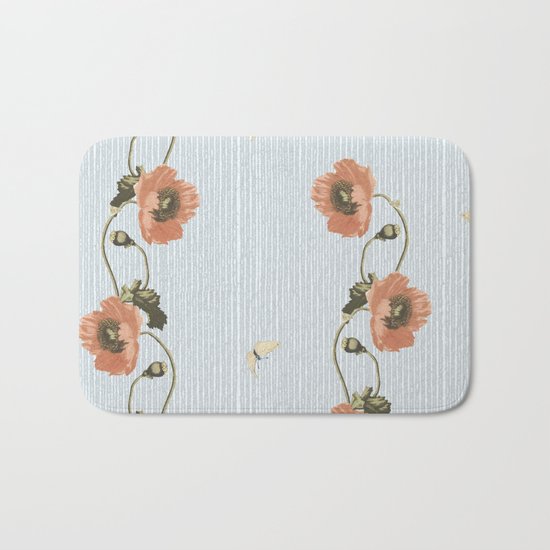 Poppy and stripe Bath Mat