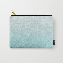 Modern chic teal pastel gradient faux glitter Carry-All Pouch