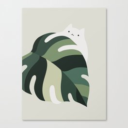 Cat and Plant 12B Canvas Print